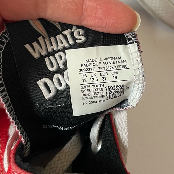 Converse x Looney Tunes Bugs Bunny Collaboration Red High Tops Size 13 - Picture 8 of 11